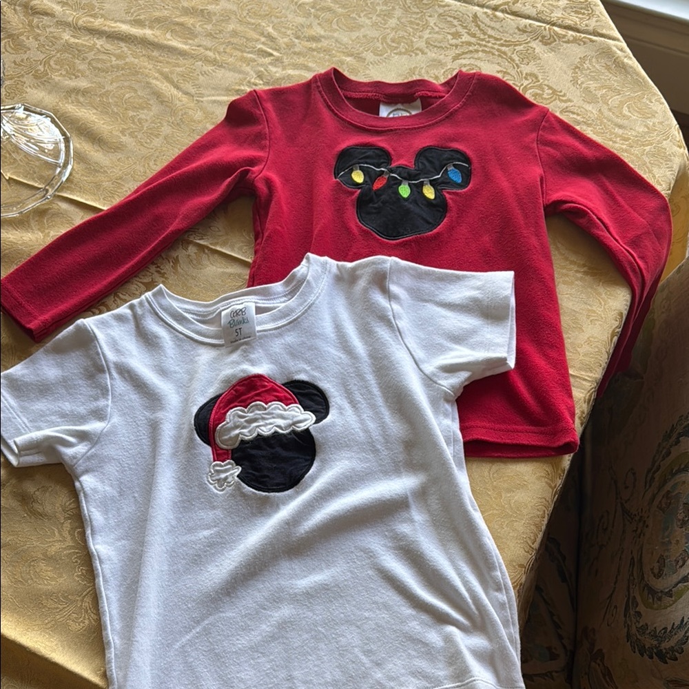 Kids Red and White Mickey Mouse Shirts